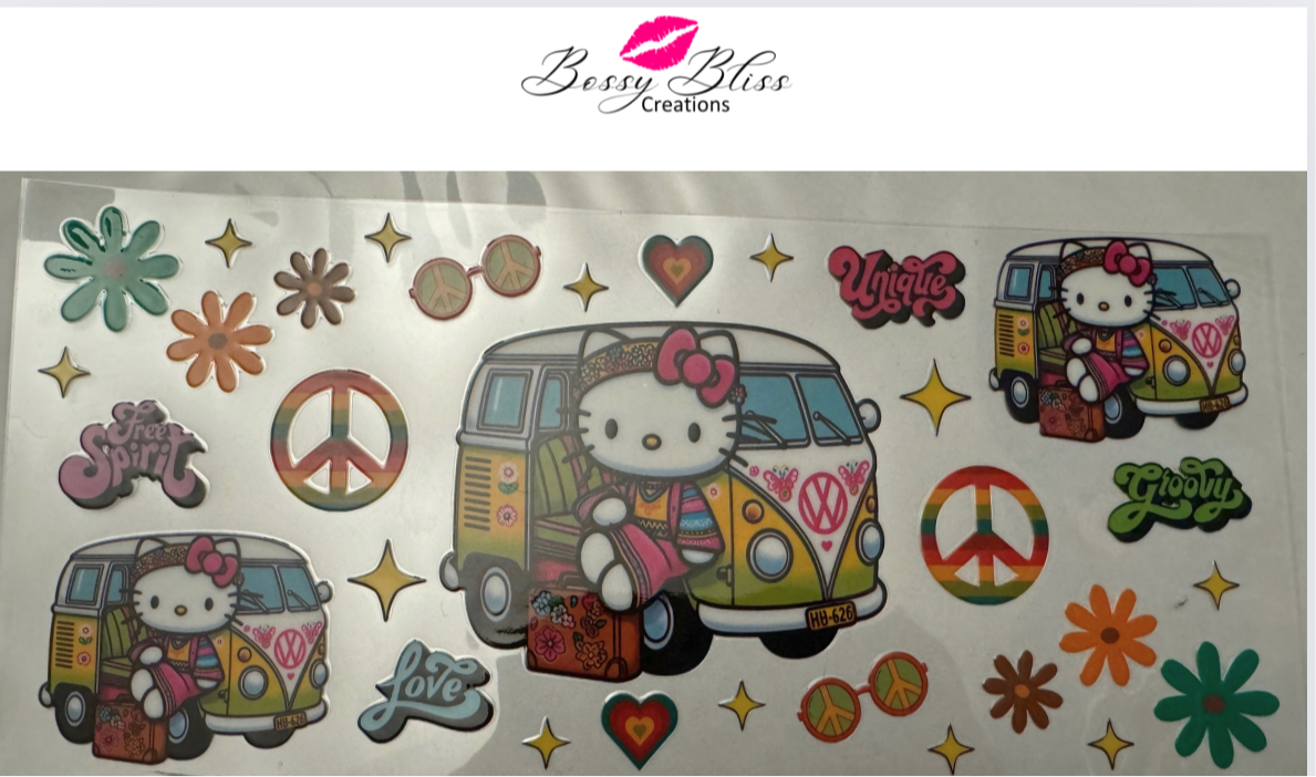 Hello Kitty VW Groovy 16 oz. UV DTF #195
