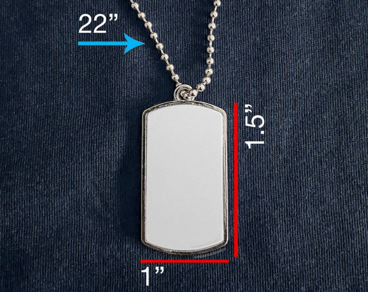 Stainless Steel double sided Photo Dog Tag Photo Pendant with Chain