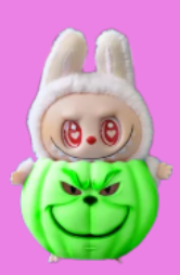 Grinch Pumpkin Holder for Labubu