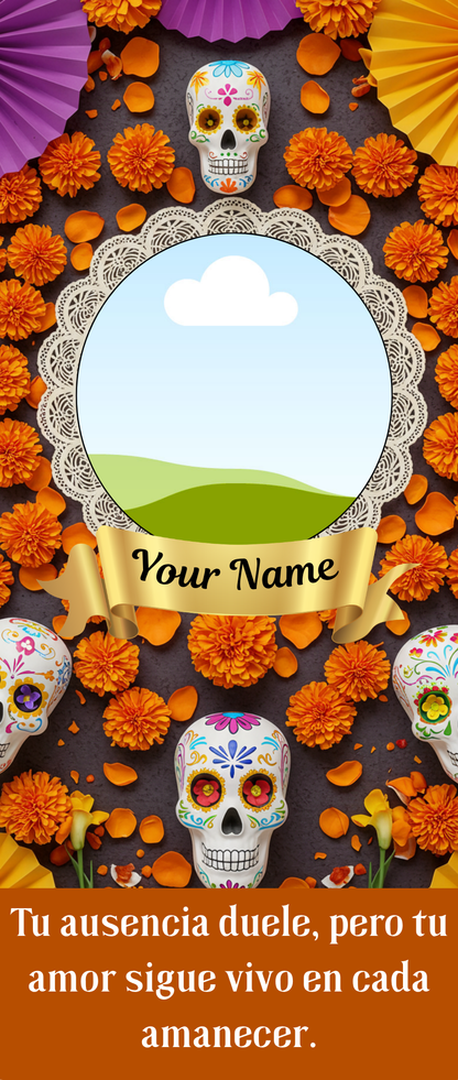 Custom Día de los Muertos Candel Memorial Stickers