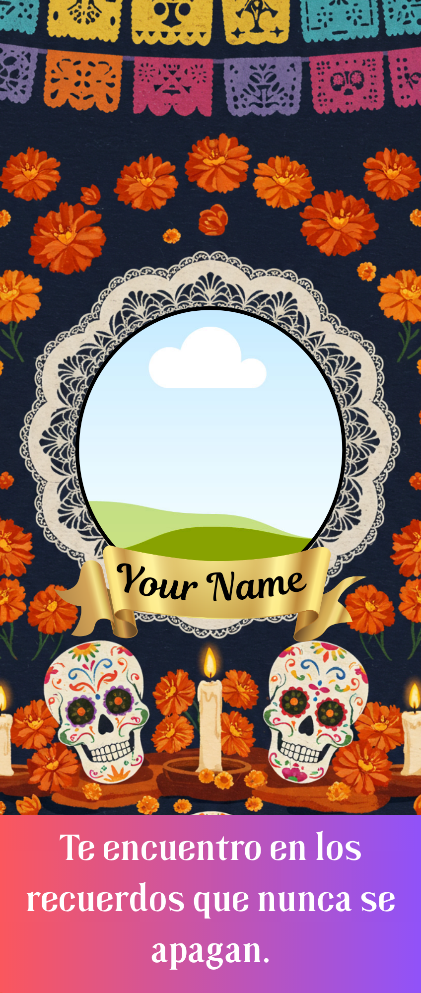 Custom Día de los Muertos Candel Memorial Stickers