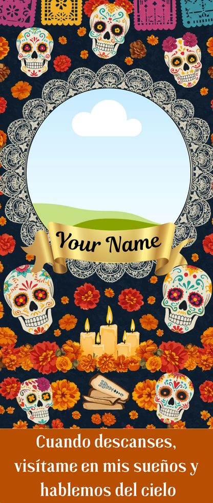 Custom Día de los Muertos Candel Memorial Stickers