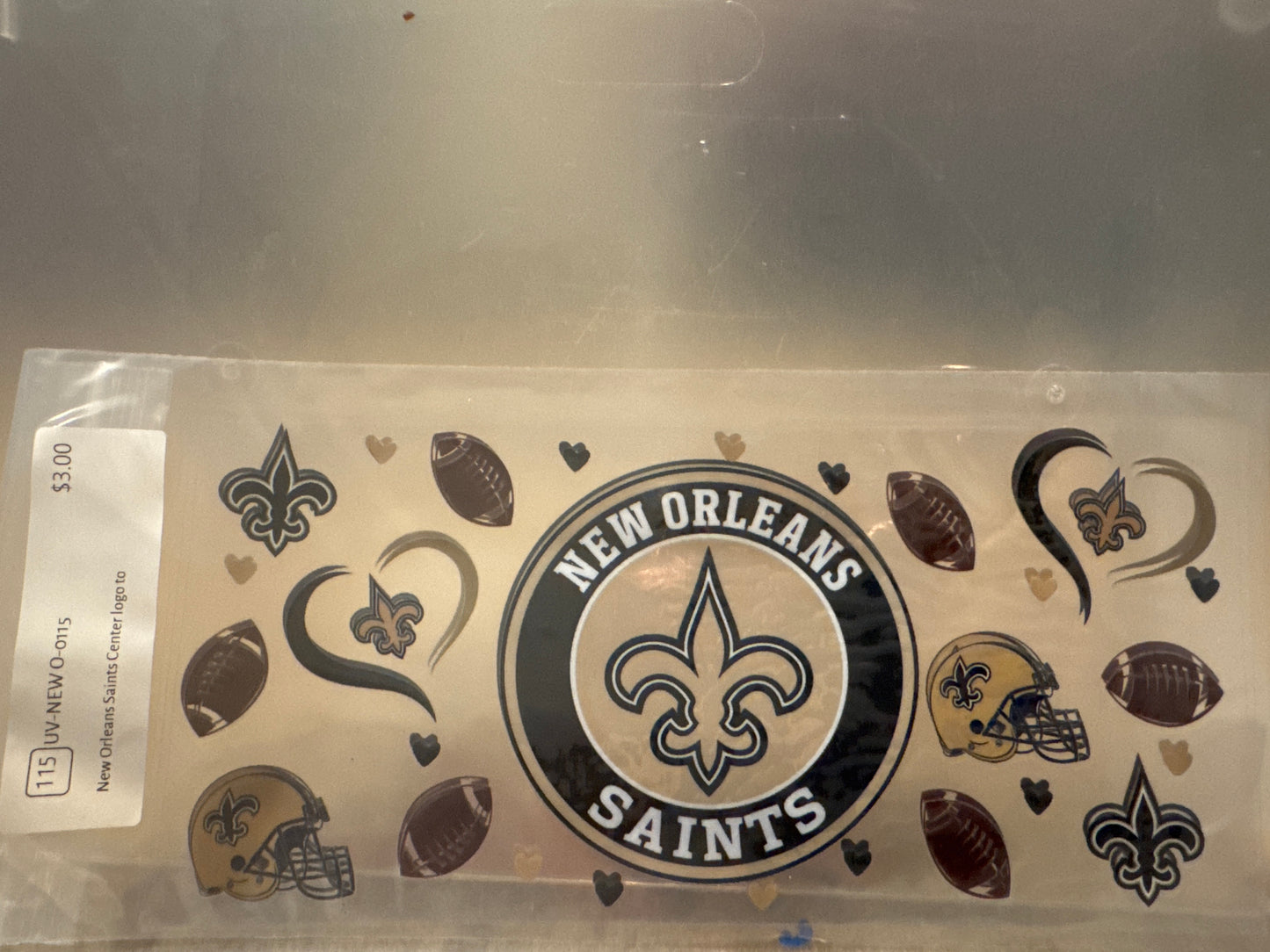 New Orleans Saints logo16 oz. UV DTF #115