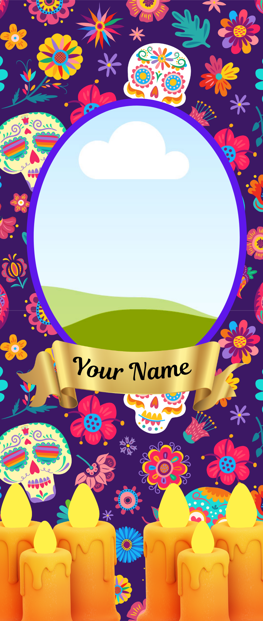 Custom Día de los Muertos Candel Memorial Stickers