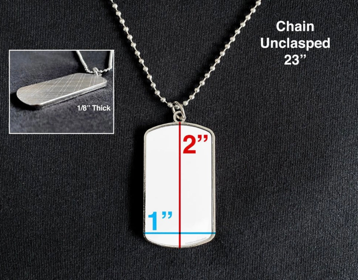 Stainless Steel Photo Dog Tag Photo Pendant with Chain