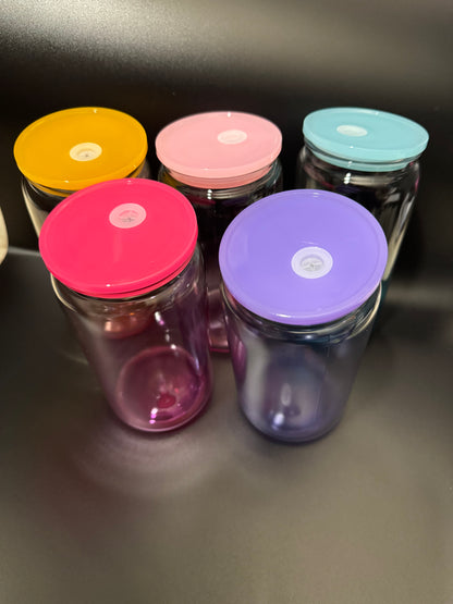 16 oz Ombre Jelly Colored Acrylic Plastic drinking Cans