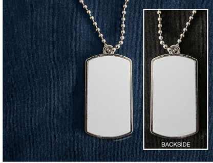 Stainless Steel double sided Photo Dog Tag Photo Pendant with Chain