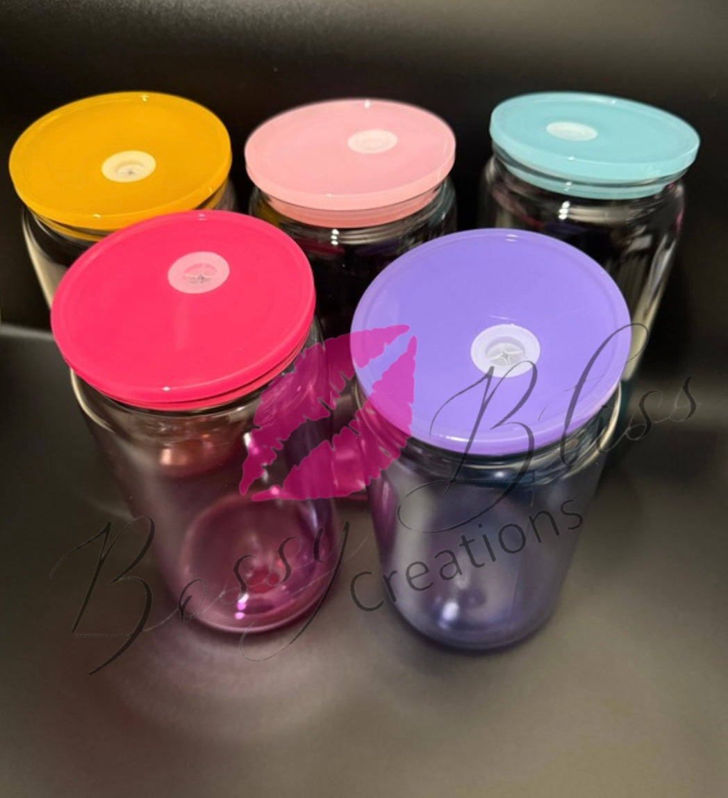 16 oz Ombre Jelly Colored Acrylic Plastic drinking Cans