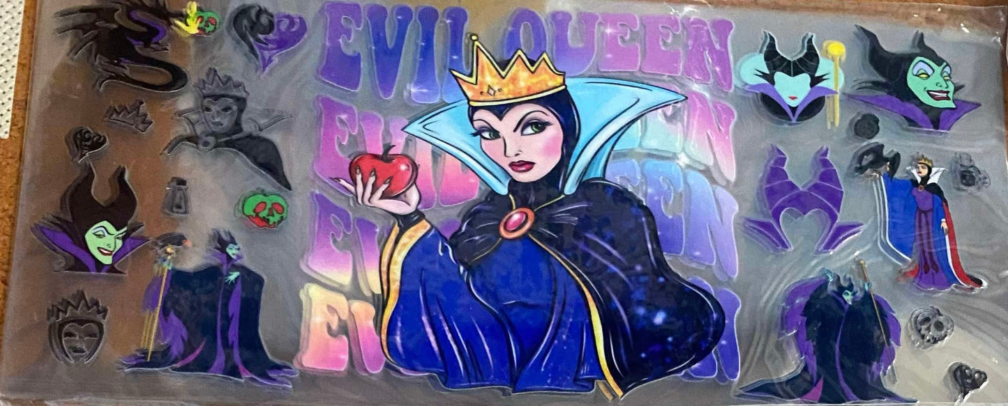 Villains Evil Queen named down the center Maleficent 16 oz. UV DTF #238