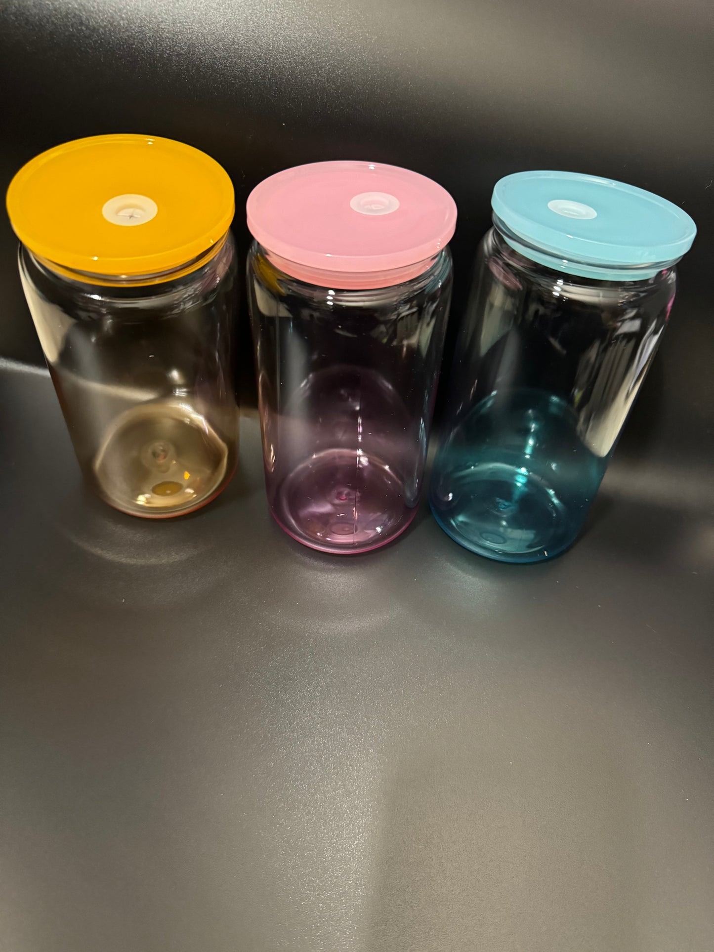 16 oz Ombre Jelly Colored Acrylic Plastic drinking Cans