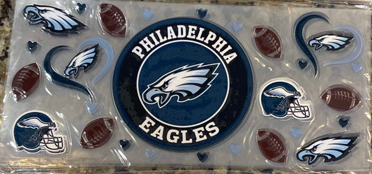 Philadelphia Eagles logo football 16 oz. UV DTF #145