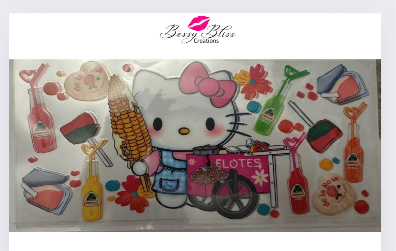 Hello Kitty Elote Cart & Goodies 16 oz. UV DTF