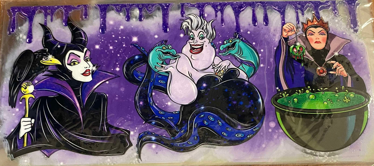 Maleficent Ursula and Snow White villain Disney 16 oz. UV DTF #134