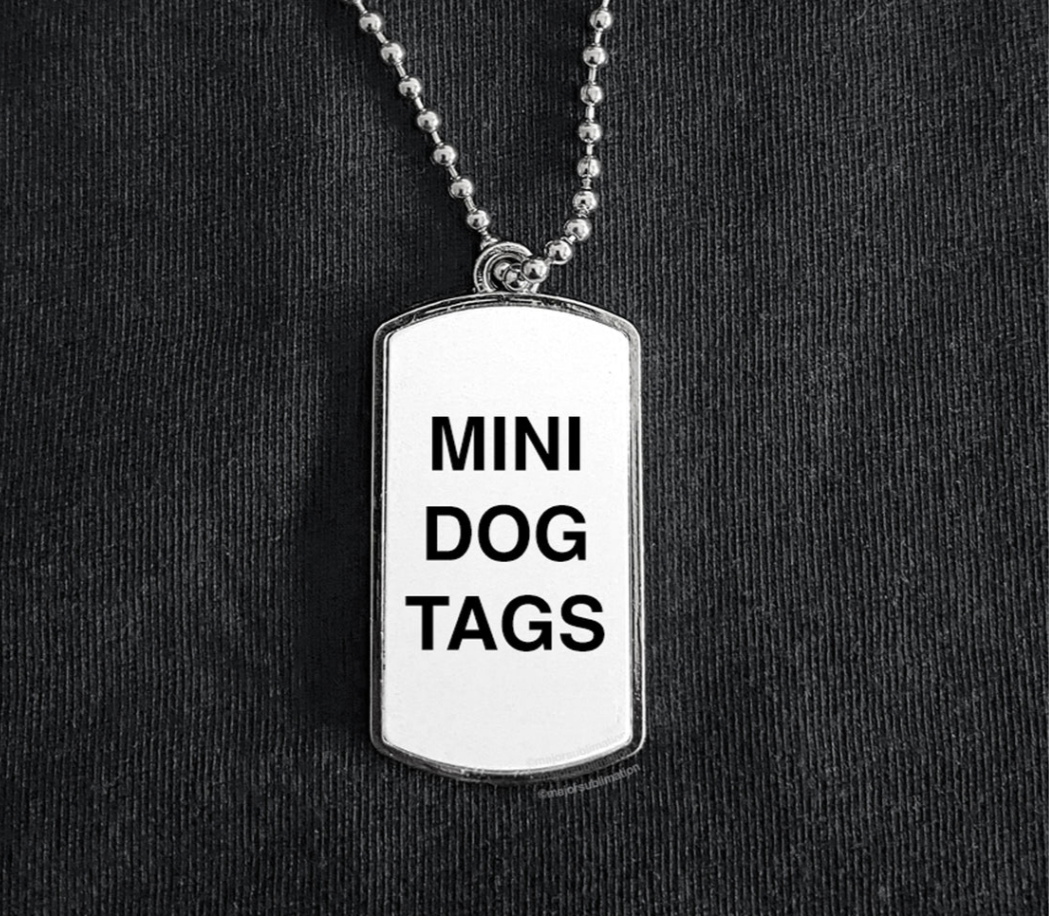 Stainless Steel double sided Photo Dog Tag Photo Pendant with Chain