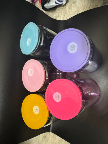 16 oz Ombre Jelly Colored Acrylic Plastic drinking Cans