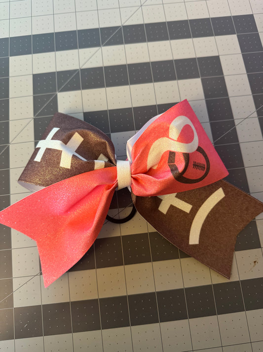 Cheer Bows Pink Football