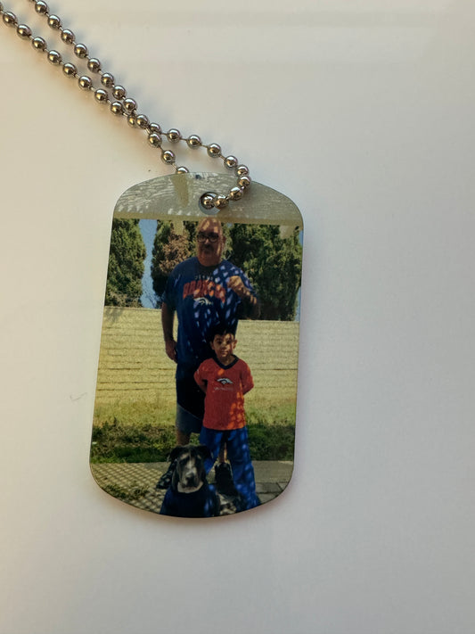 Personalized Dog Tag Photo Pendant with Chain