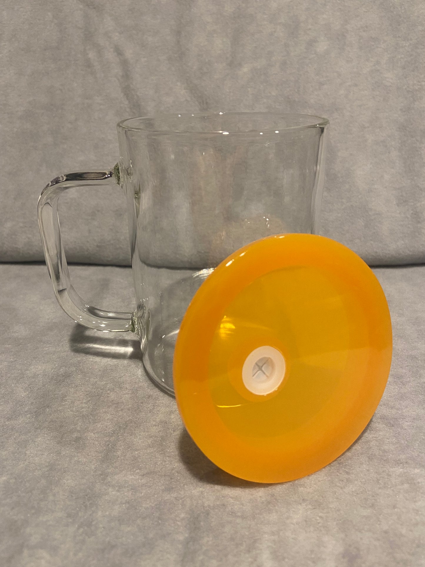 Glass Mug Blank 17 oz Glass with Yellow Lid