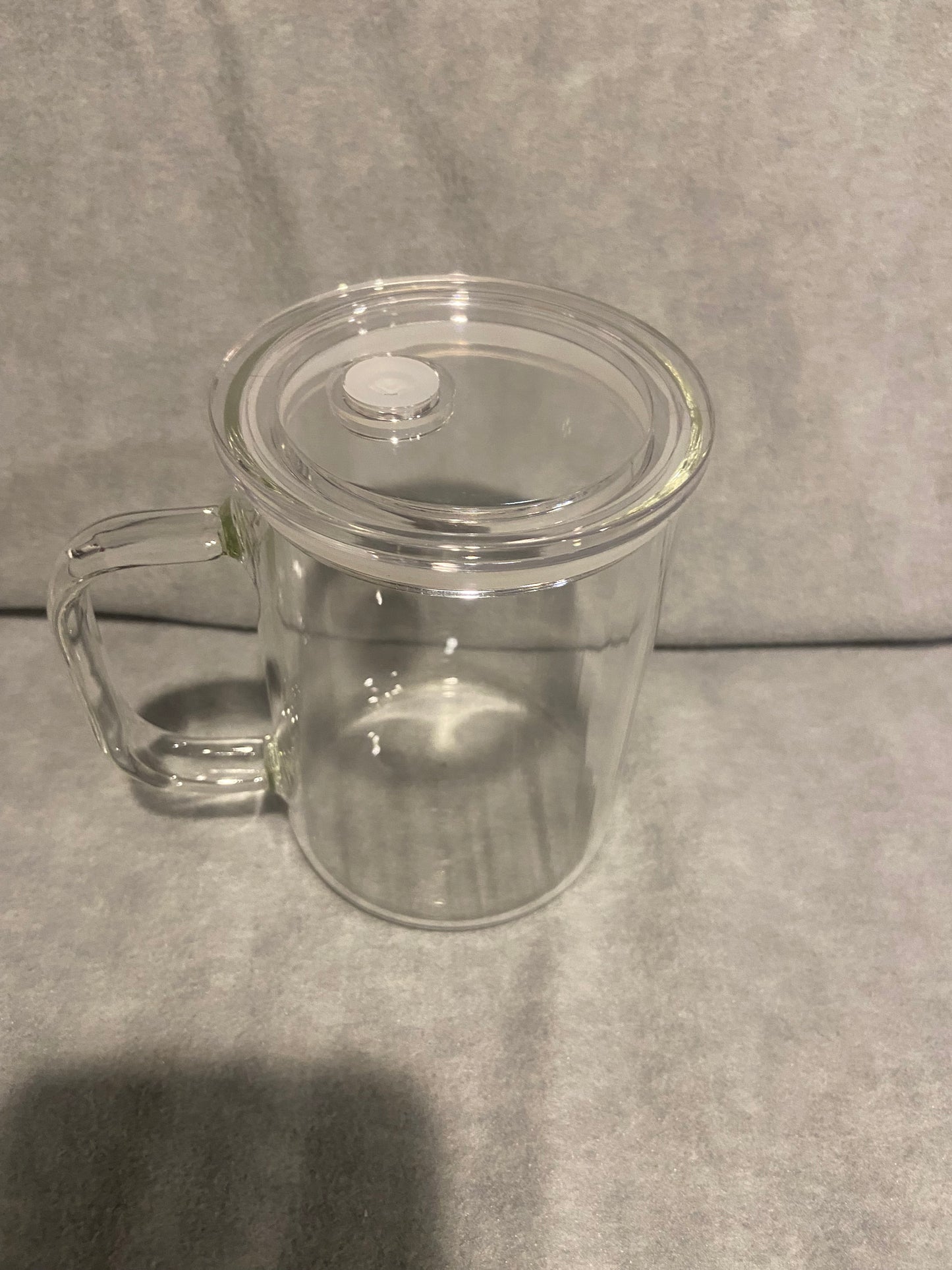 Glass Mug Blank 17 oz Glass with Clear Lid