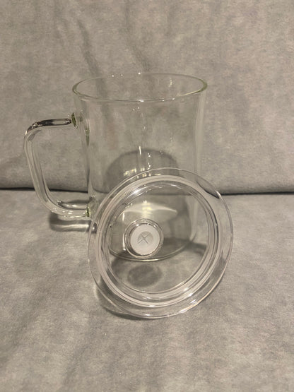 Glass Mug Blank 17 oz Glass with Clear Lid