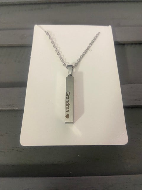 Vertical Bar Necklace - Personalized