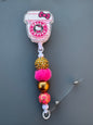 Badge Reel -  Hello Kitty Coffee Pink #507