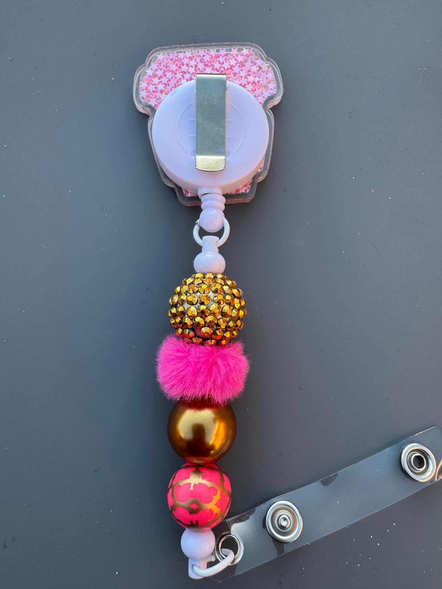 Badge Reel -  Hello Kitty Coffee Pink #507