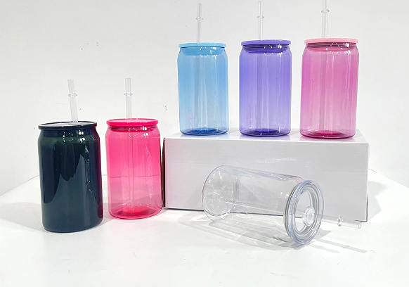 16 oz Transparent Jelly Colored Acrylic Plastic drinking Cans