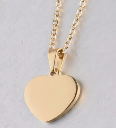 Heart Pendant Necklace Engravable