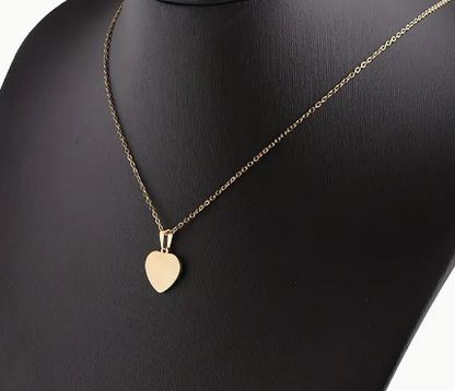 Heart Pendant Necklace Engravable