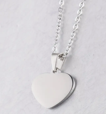 Heart Pendant Necklace Engravable