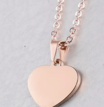 Heart Pendant Necklace Engravable