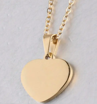 Heart Pendant Necklace Engravable