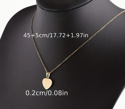 Heart Pendant Necklace Engravable