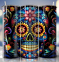 Mexican Colorful Skull Skinny Tumbler 20 oz.