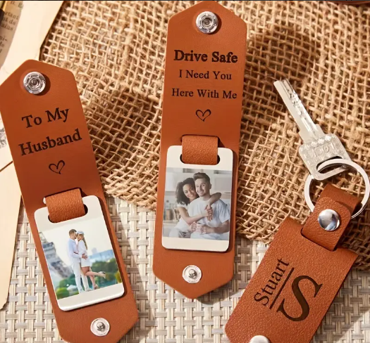 Photo Keychain Faux Leather - Personalized