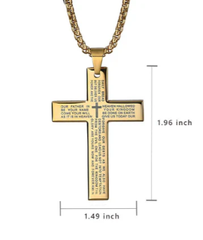 Cross Necklace with Lord's Prayer