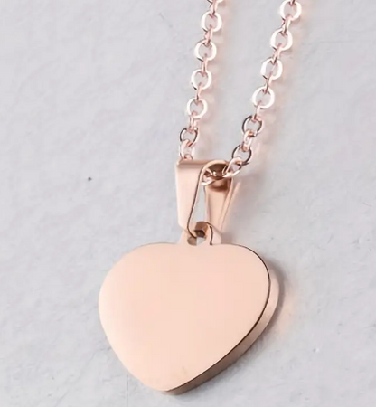 Heart Pendant Necklace Engravable