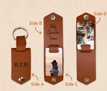 Photo Keychain Faux Leather - Personalized