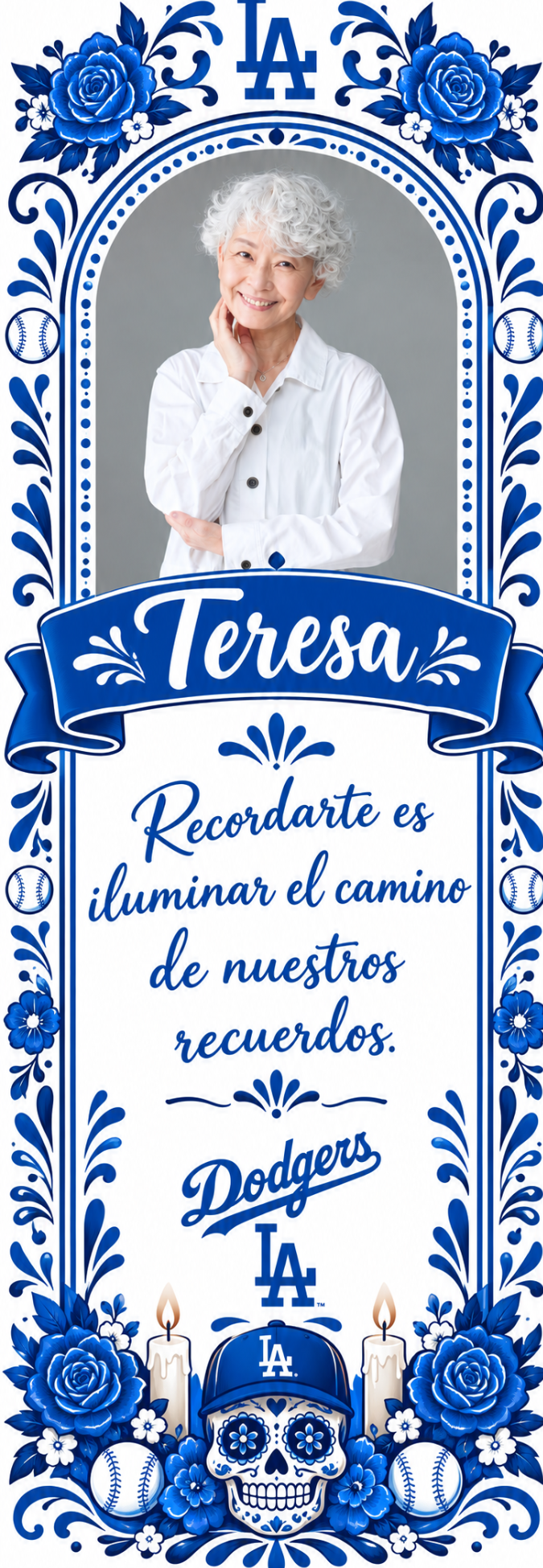 Custom Día de los Muertos Sports Candle Memorial Stickers