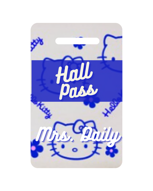 Hello Kitty Blue Hall Passes (Set of 5)